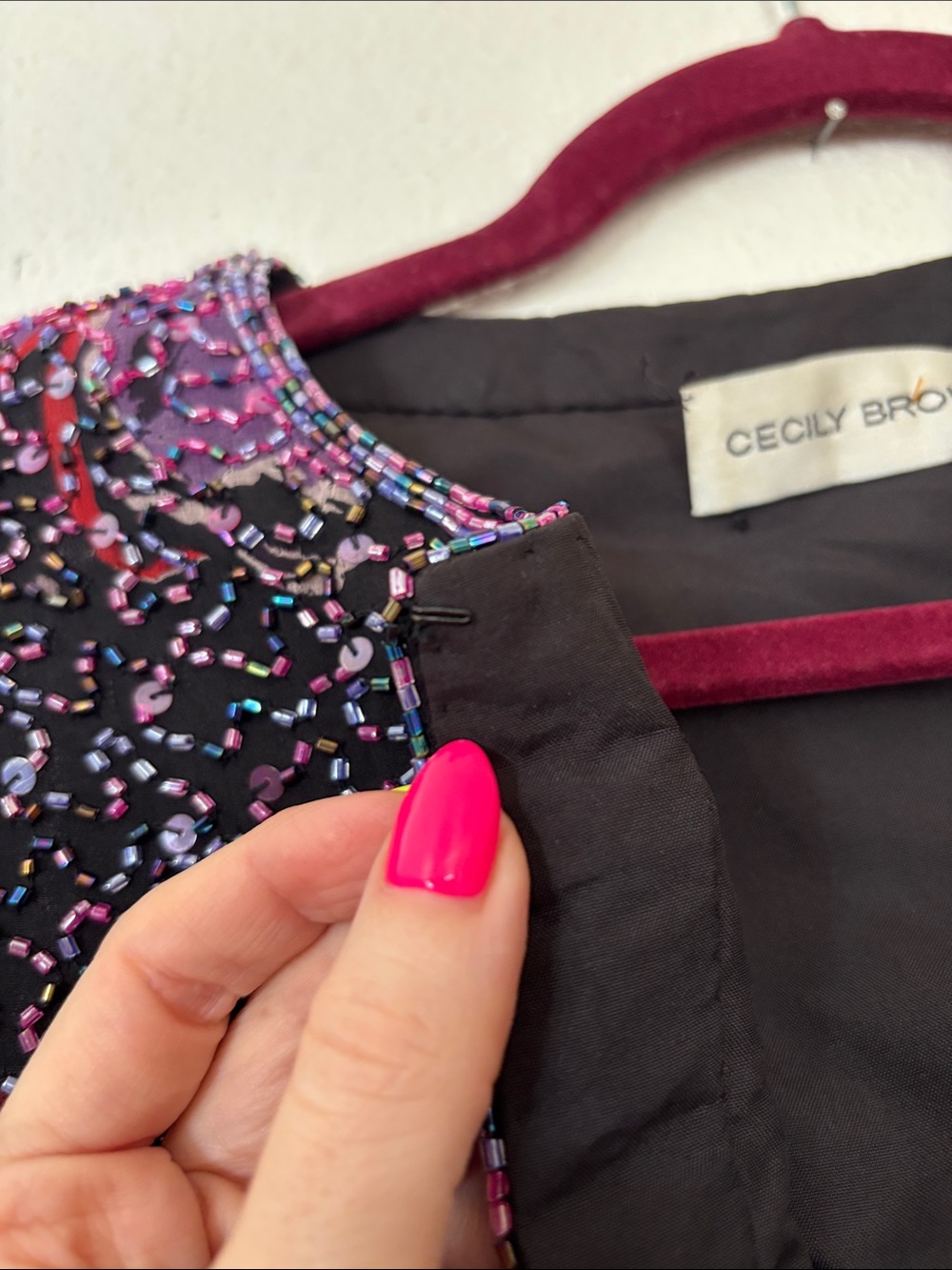 90s SILK beaded AOP cropped jacket - Picture 7 of 9